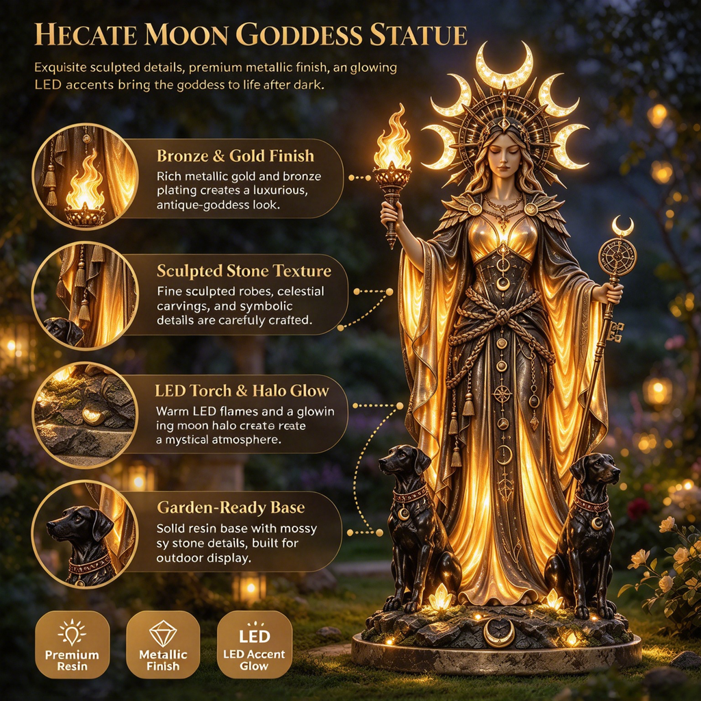 Hecate Moon Goddess Garden Statue