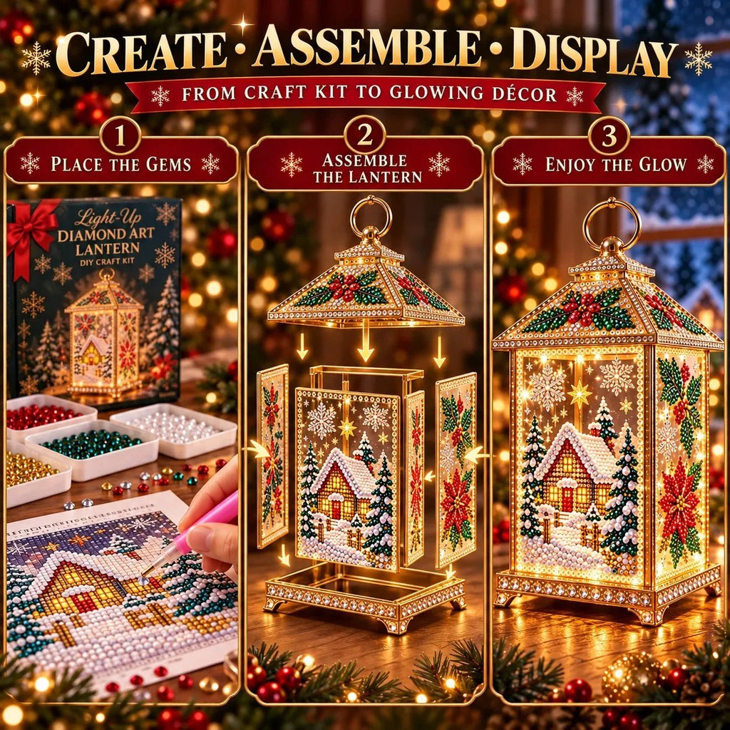 🌟DIY Light-Up Diamond Art Lantern