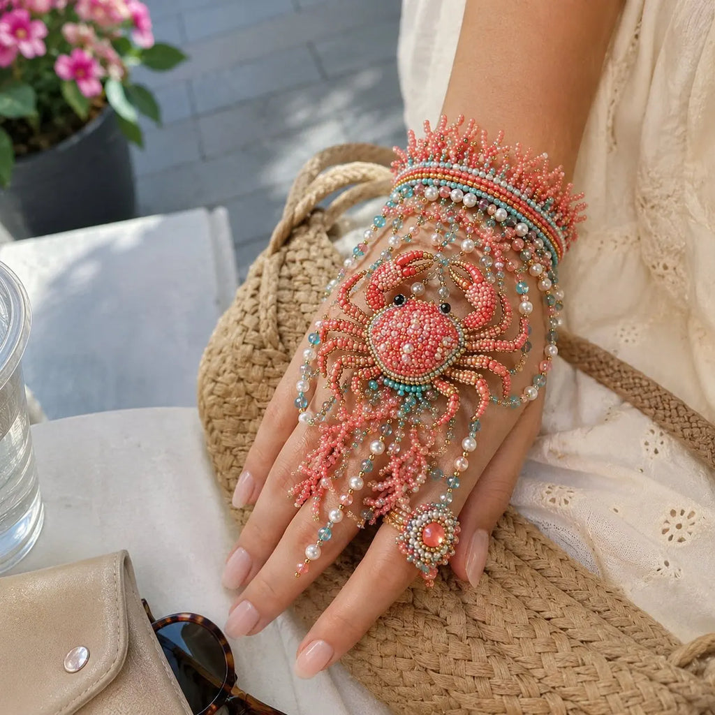 🌊 DIY Ocean Beaded Hand Bracelet Kit