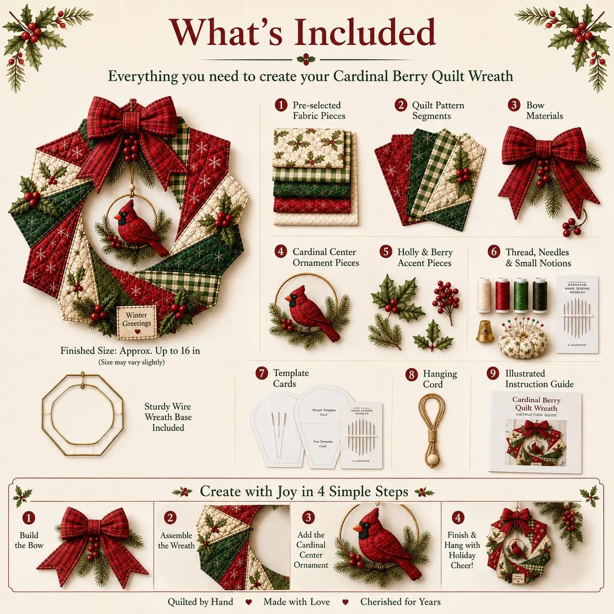 Christmas Fabric Wreath DIY Kit