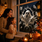 3D Crack Glass Spooky Decorations for a Haunted Halloween Scene