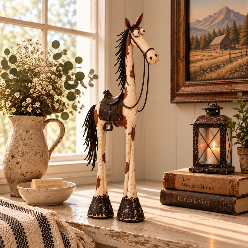 Whimsical Western Cowboy & Horse Figurine Duo 🌵