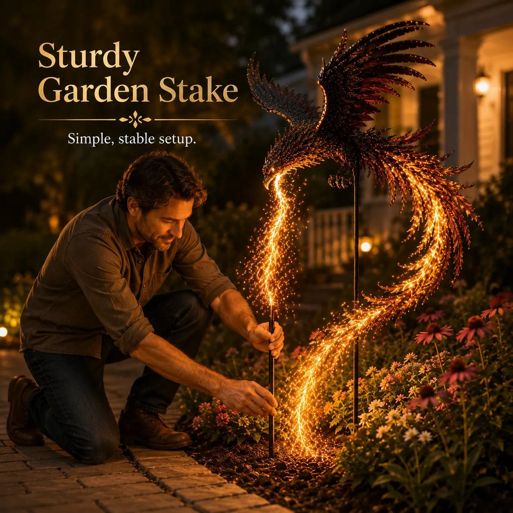 Solar Phoenix Garden Stake Light