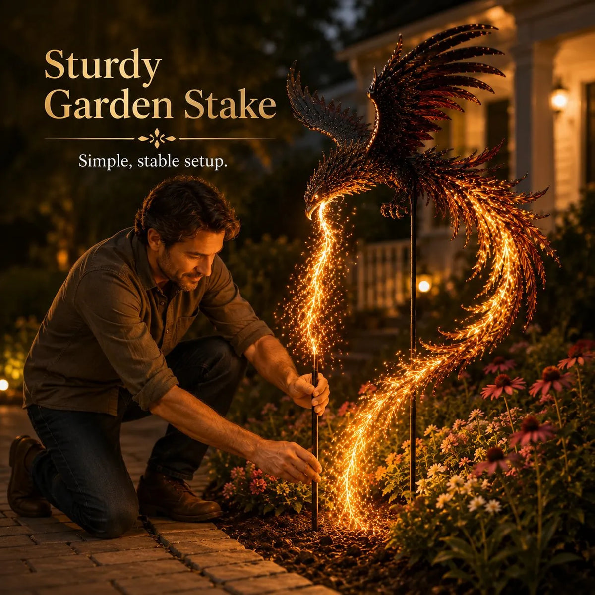 Solar Phoenix Garden Stake Light