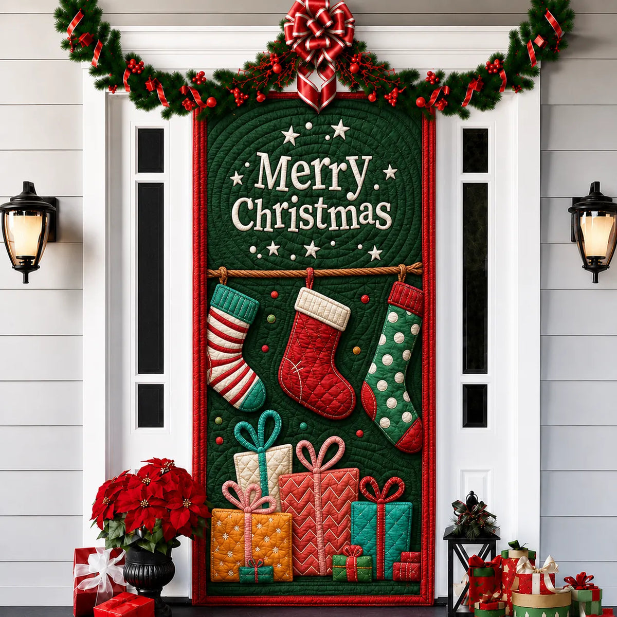 3D Christmas front door decoration