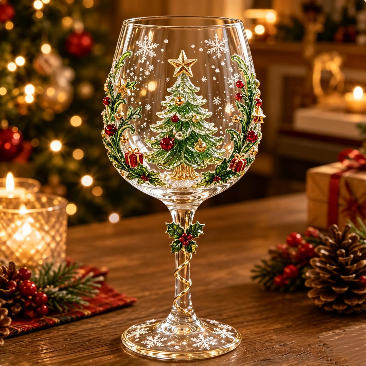 Christmas 3D Wine Glass Collection Gift Box Set✨