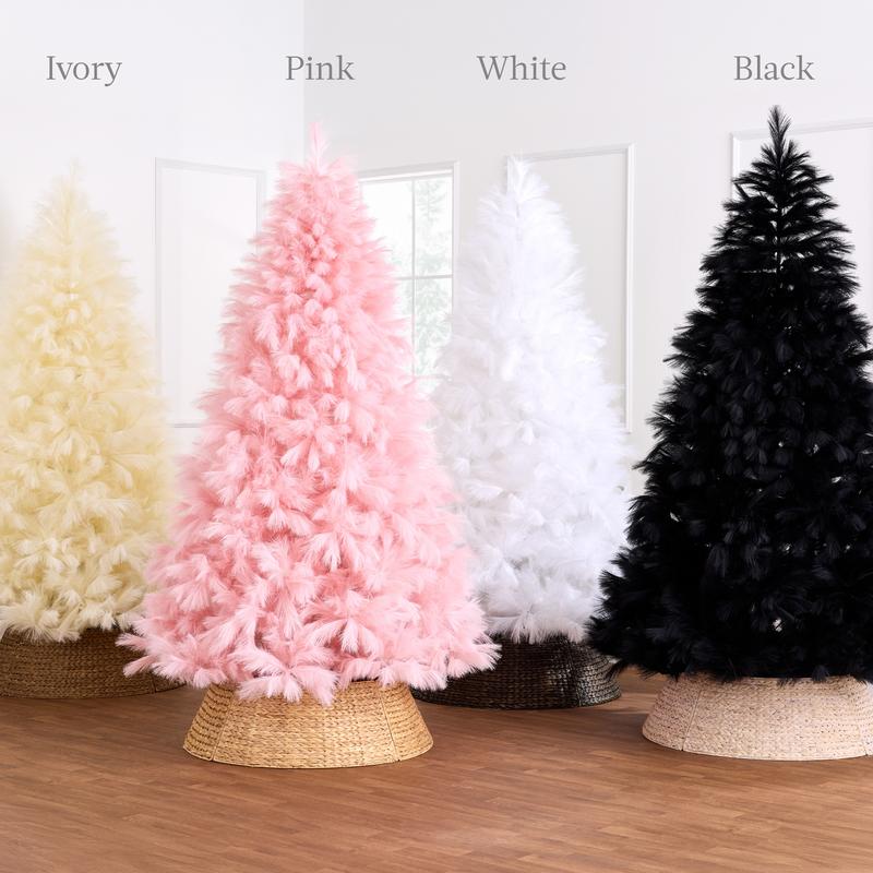 Best Choice Products Premium Artificial Pampas Christmas Trees, Multiple Colors & Sizes, Holiday Décor with Foldable Metal Base