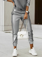 Casual Plain Loose Casual Mid Waist Pants