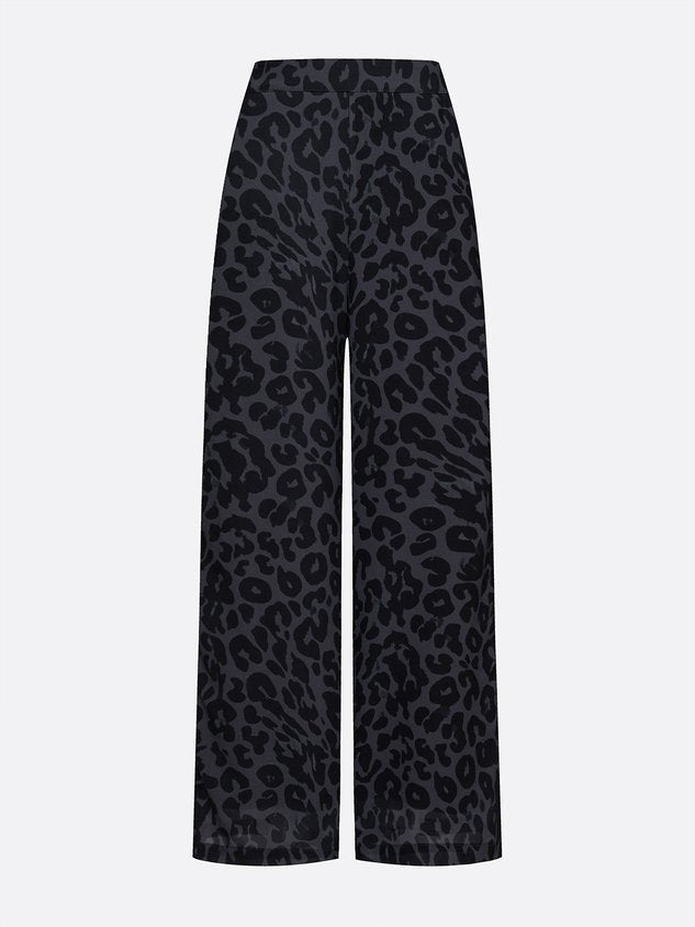 Casual Leopard Printing Wide Leg Pants