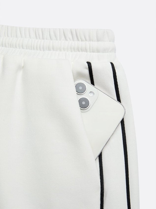 Casual High Waist Wide Leg Pants Color Block H-Line Daily Trousers