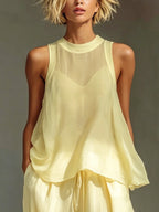 Elegant Plain  Blouse No  Inner Vest