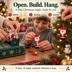 🎄24-Day Mini Christmas Brick Ornament Advent Calendar | 24 Unique Buildable Holiday Ornaments to Create, Hang & Keep 🧱