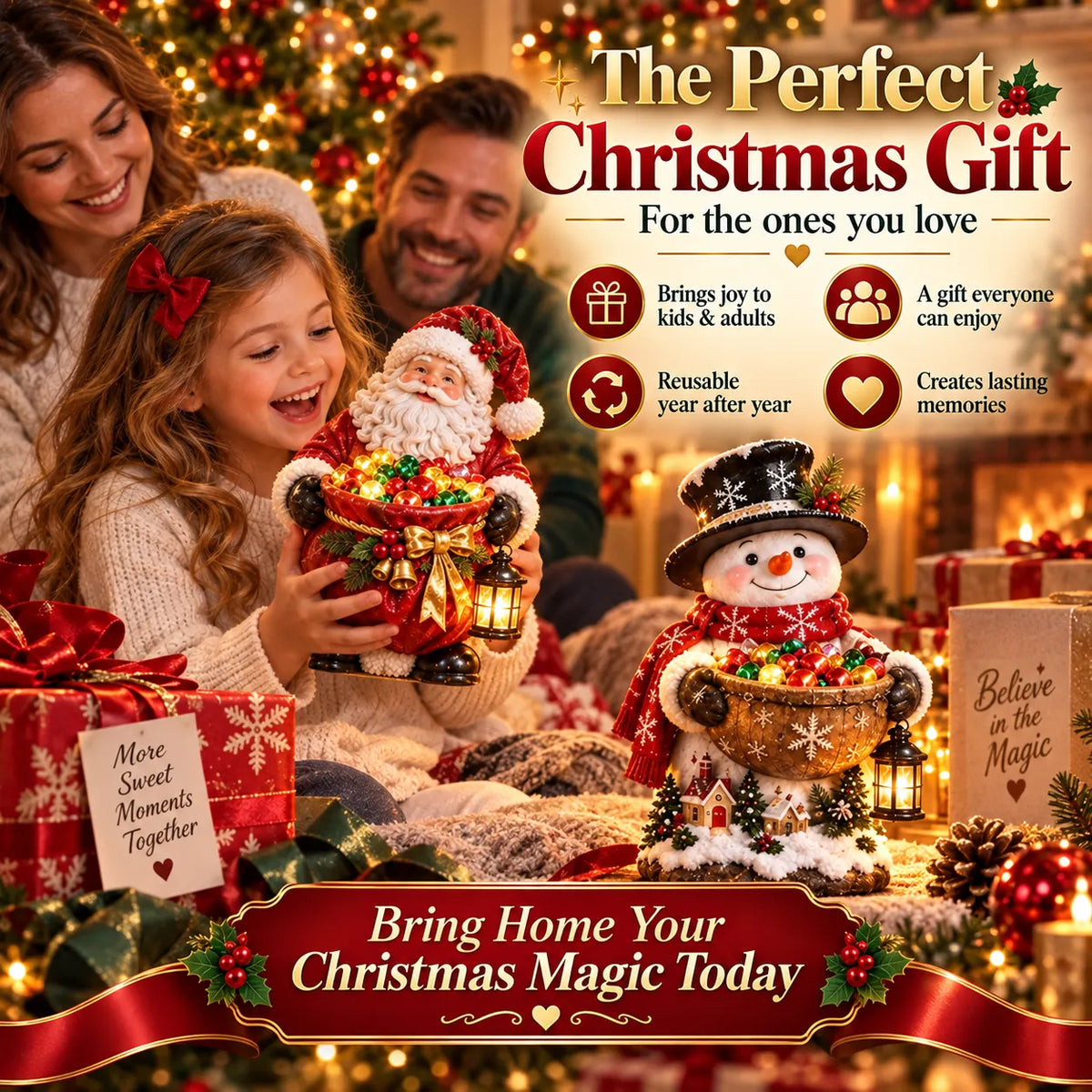 Light-Up Christmas Treat Holder – 5 Festive Designs for Candy, Holiday Parties & Home Decor
