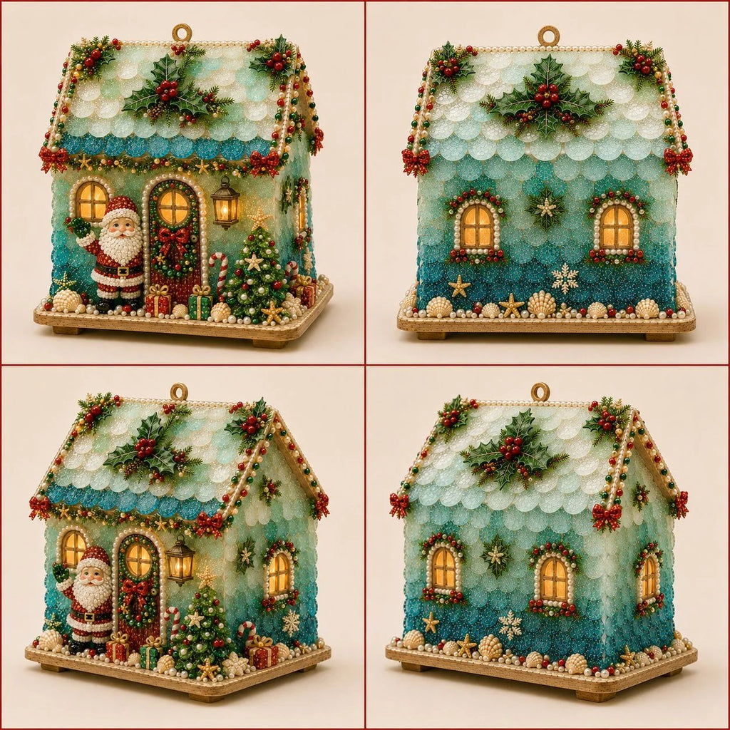 🏡 Beginner-Friendly DIY Glowing Coastal Glass-Style Christmas Cottage Kit Collection