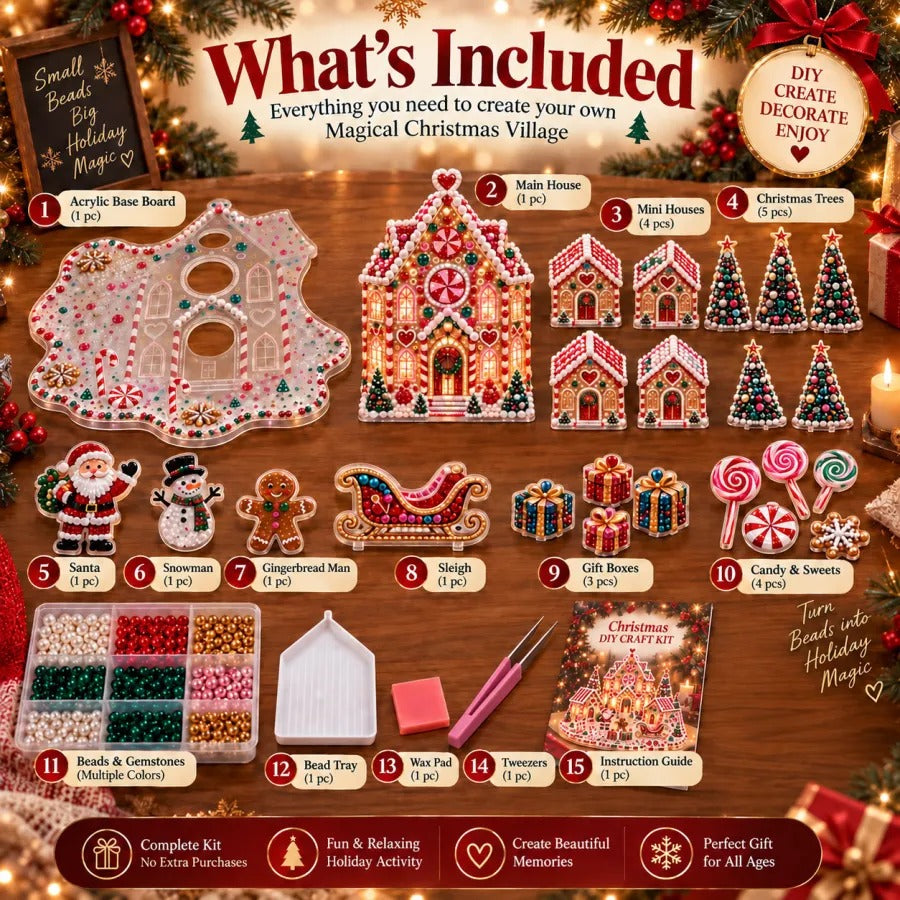 Christmas Village 3D Gem Art Kit
