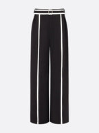 Urban Color-Block Piping Straight-Leg Pants