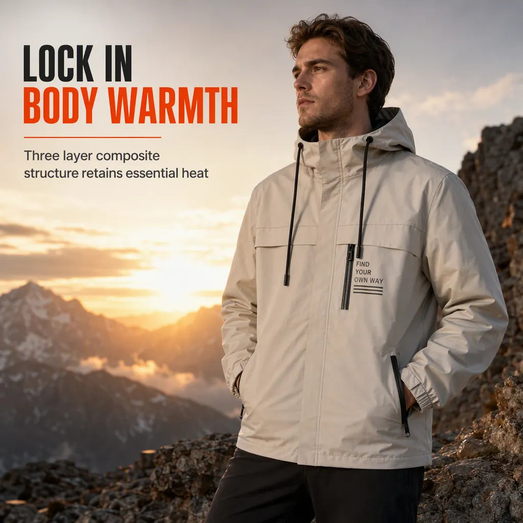 🔥LAST DAY SALE 70% OFF👍✨🌧️ Weather Protection, Everyday Versatility | Men's Detachable-Hood Windbreaker