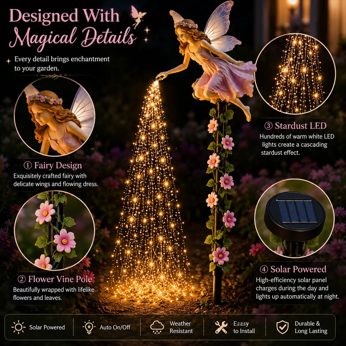 🧚‍♀️Fairy Sprinkling Magic Dust Garden Light🌸