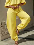 Casual Plain Turnip Pants