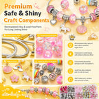 🎁LAST DAY SALE ONLY￡9.99!!💞50K+ SOLD! 📿Kids DIY Charm Bracelet Making Kit💎