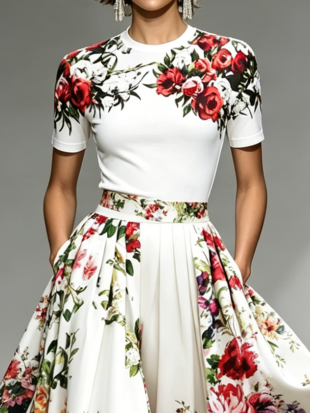 Urban Floral Crew Neck T-shirt