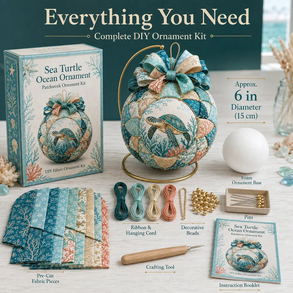 🌊 Beginner-Friendly DIY Ocean Treasures Patchwork Ornament Kit Collection