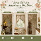 Embroidered Lace Doorway Curtain – Romantic Floral Beaded Sheer Panels