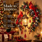 🔥Cardinal Christmas Lantern Glow – Lighted Holiday Wall Decor