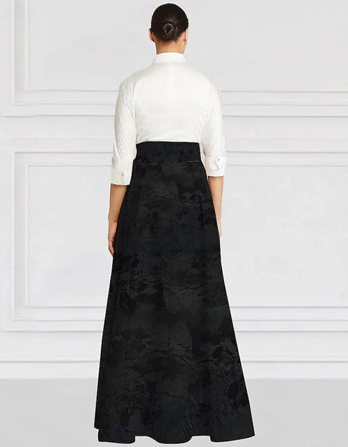 A-line Elegant Vintage Shirt Collar Floor Length Maxi Dress