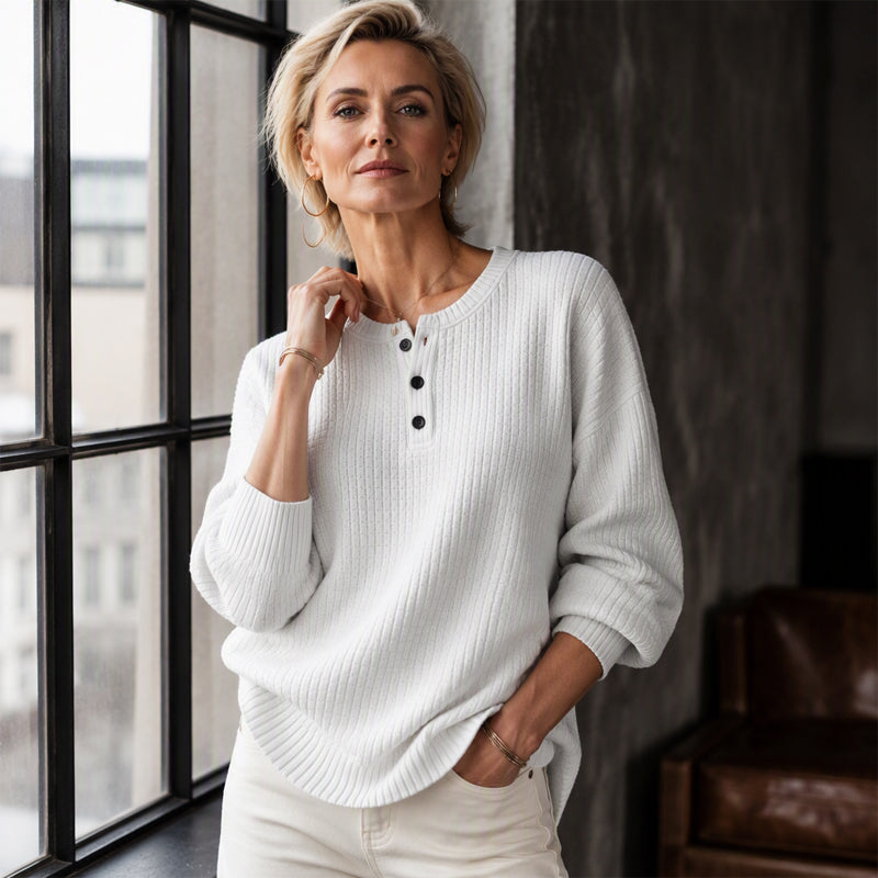 ⏳LAST DAY SALE ONLY ￡14.99!!✨🍂49% OFF! Womens's Casual Waffle Knit Sweatshirt