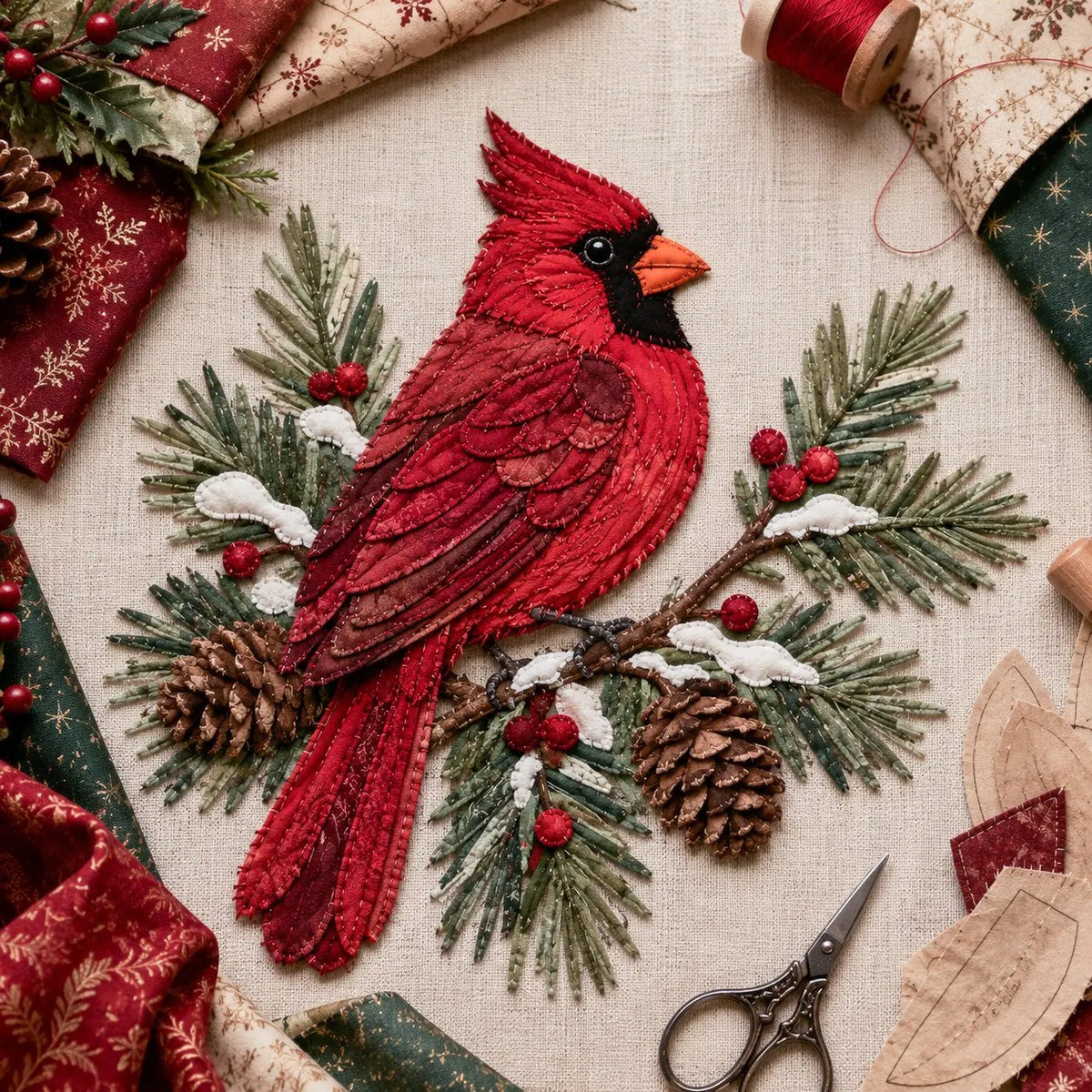 🎅Christmas Patchwork Fabric DIY Decor Kit – Stunning Results, Zero Experience Needed