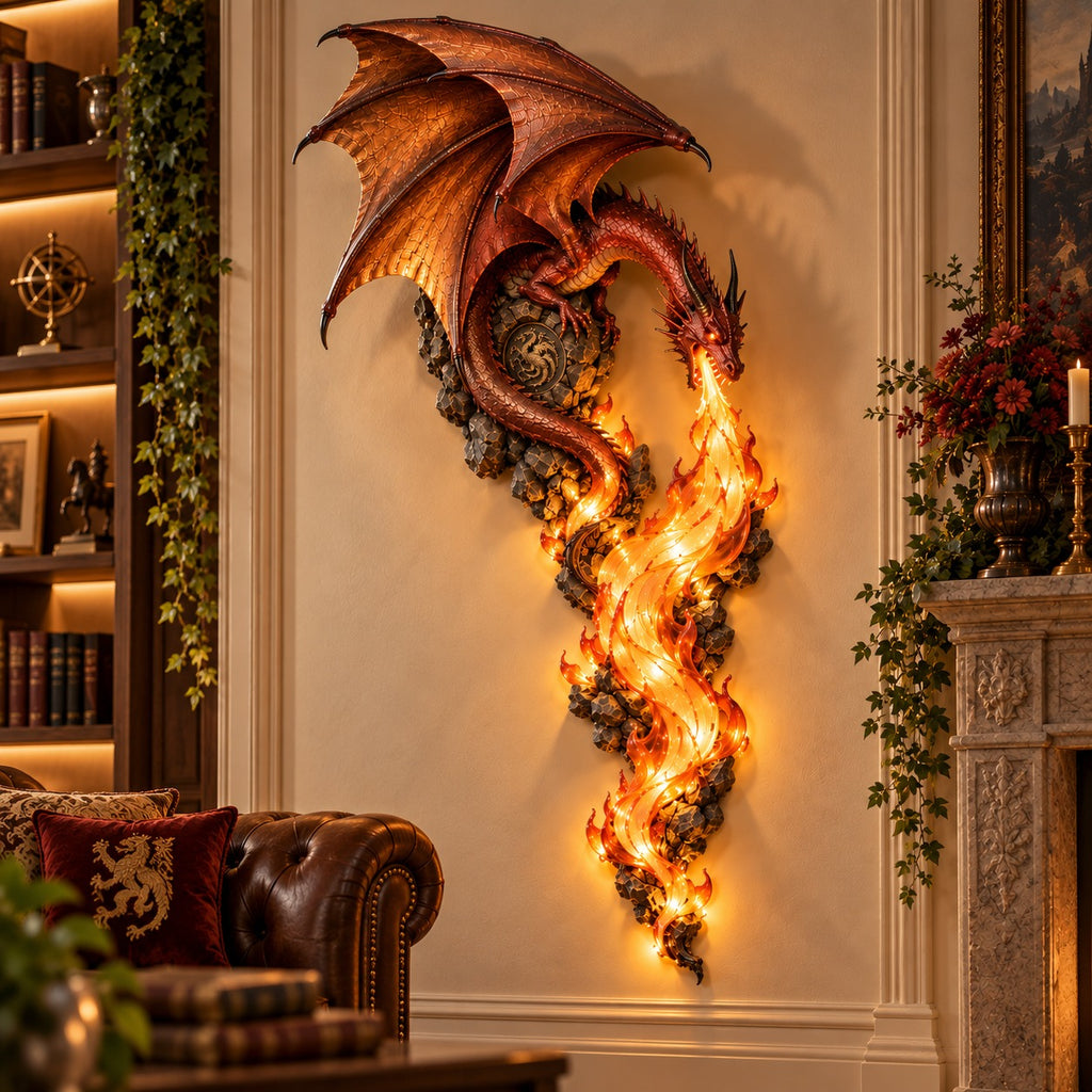 Dragonfire Guardian Plug-In Wall Sconce