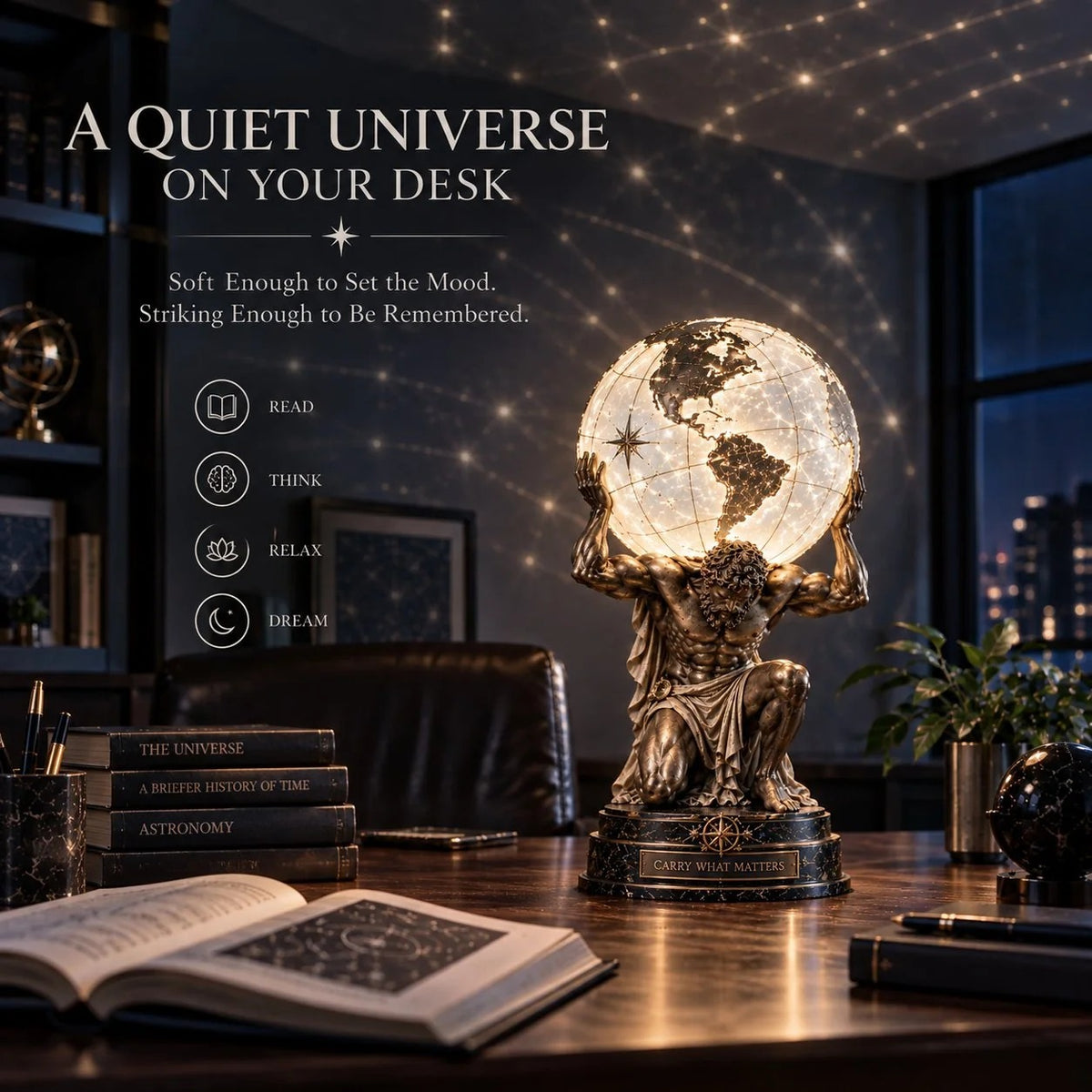 Atlas Celestial Globe Table Lamp