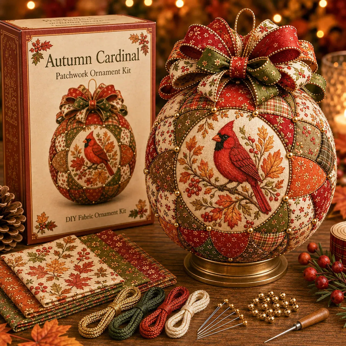 🍂 Beginner-Friendly DIY Autumn Thanksgiving Patchwork Ornament Kit Collection