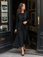 Sequin Notched Lapel Tailored Blazer
