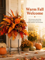 Autumn Harvest Floral Garden Stake Arrangement