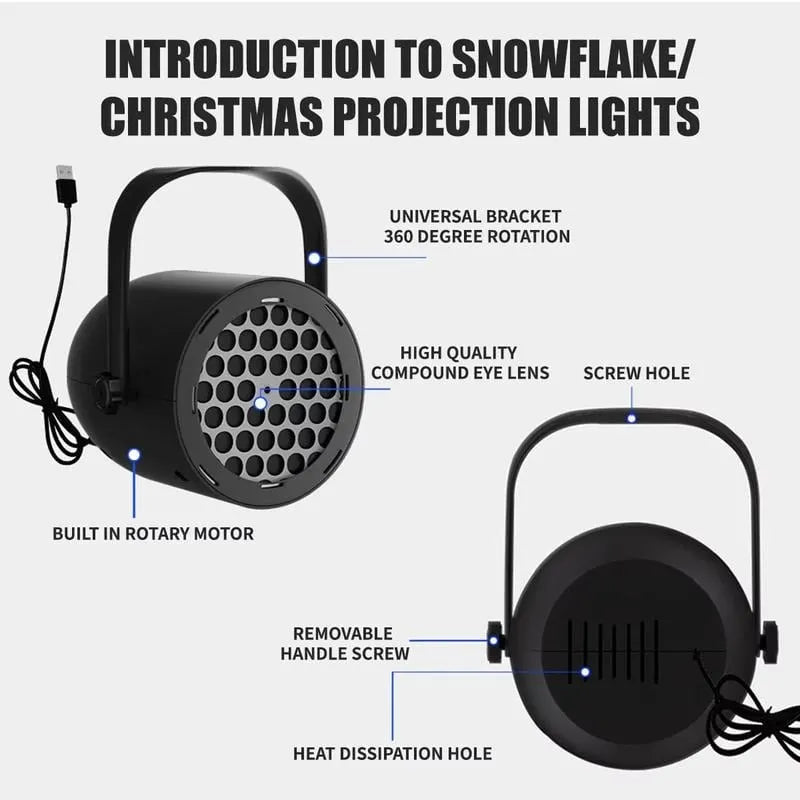 ✨ Christmas Projection Lamp – 5V/1A USB Powered ✨
