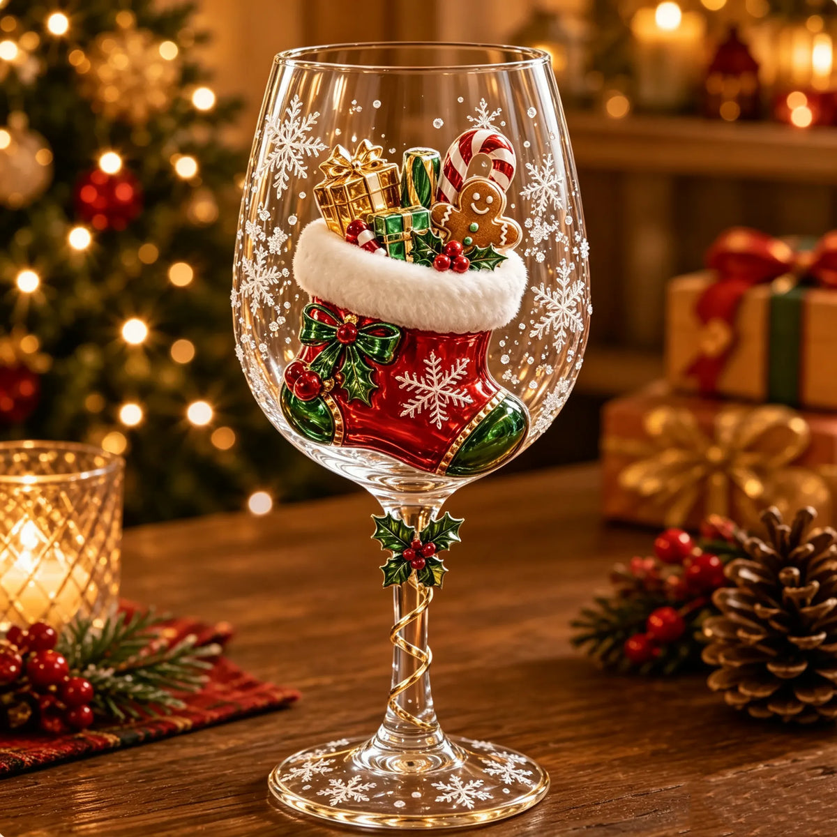 Christmas 3D Wine Glass Collection Gift Box Set✨