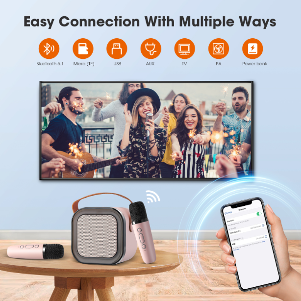 ⏳LAST DAY SALE ONLY ￡11.99!!✨🎵Mini Karaoke Machine for Kids with Wireless Microphones