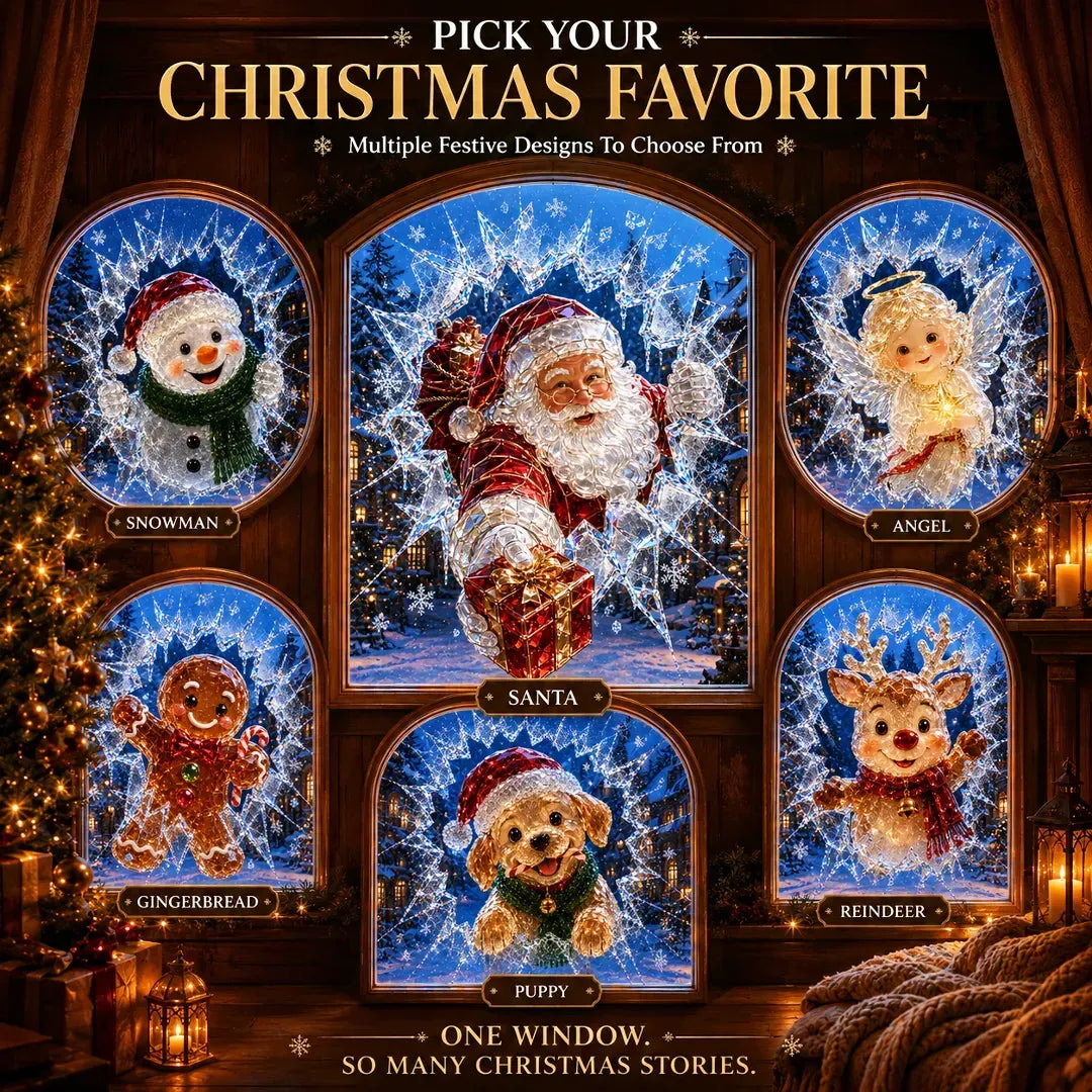 Crystal Christmas Break-In Window Decal