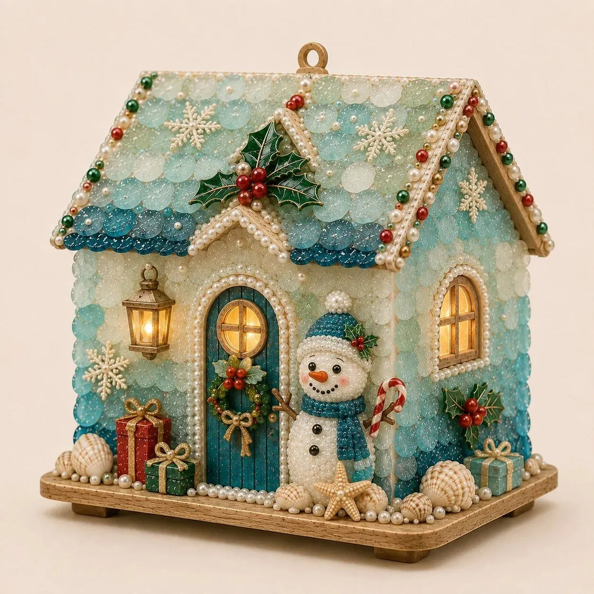 🏡 Beginner-Friendly DIY Glowing Coastal Glass-Style Christmas Cottage Kit Collection