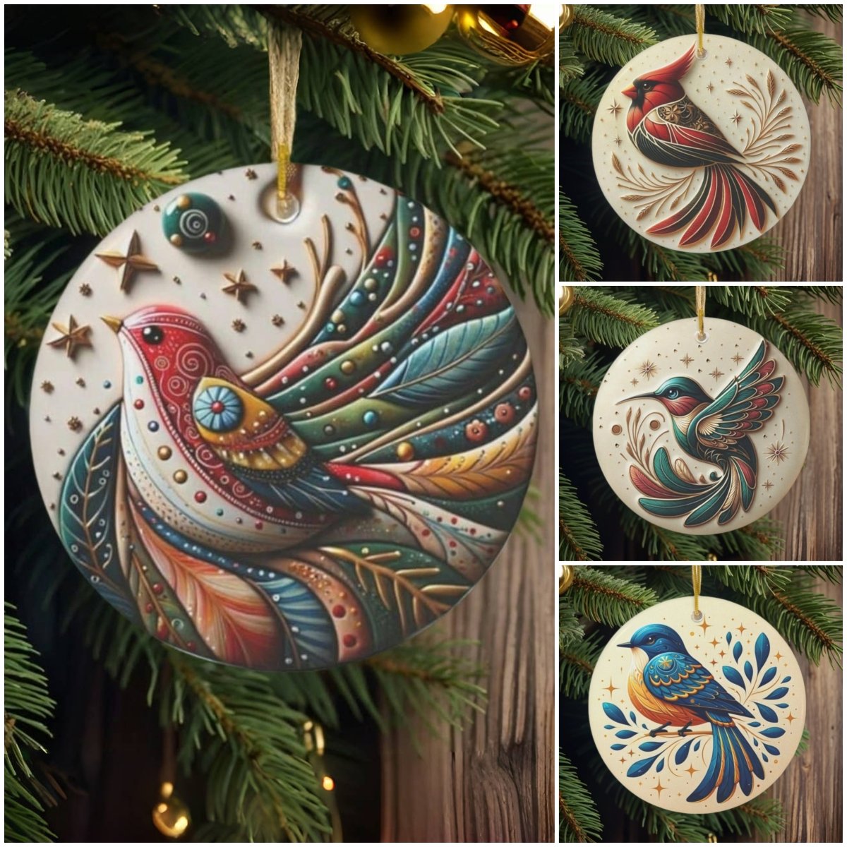 🔥Bird Of Many Colors Christmas Ornaments