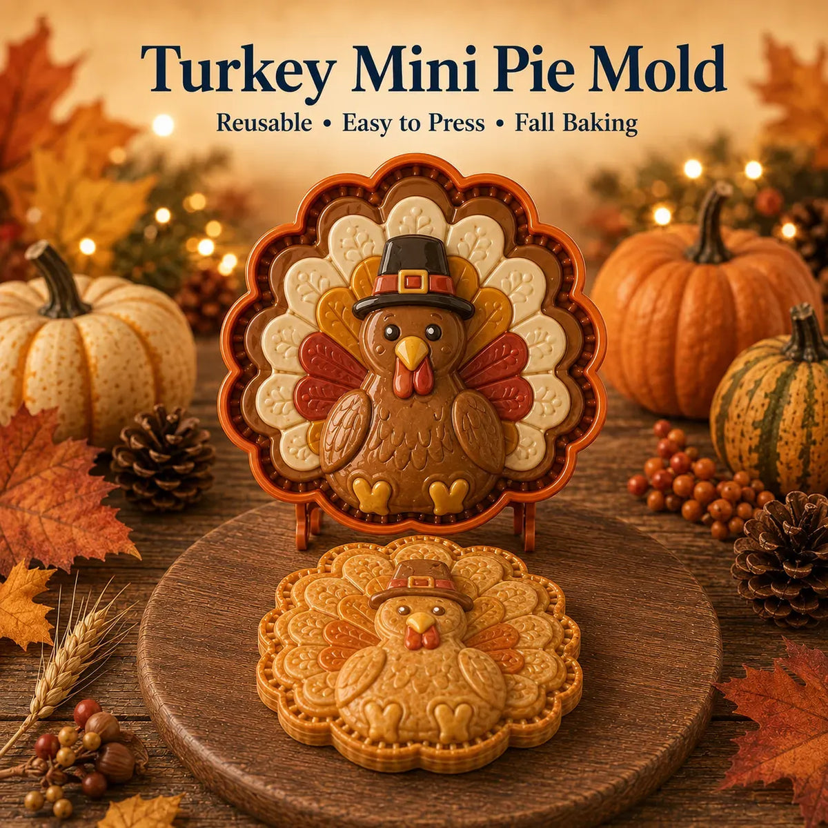 🍂 8-Design Fall Mini Pie Mold Collection
