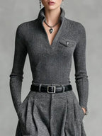 Yarn/Wool Yarn Casual Plain Buttoned Sweater