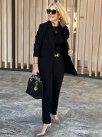 Two-Piece Suit Blazer Coat Pants Gorgeous Neutral Styles Suit