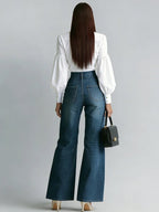 Casual Long Straight Pants H-Line Zipper Regular Fit Daily