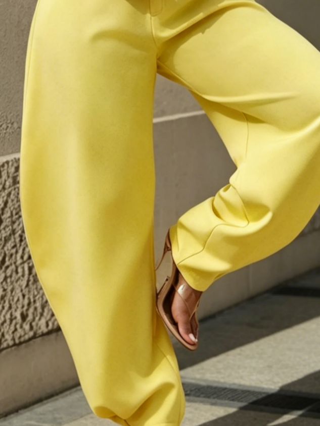 Casual Plain Turnip Pants
