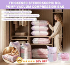 Thickened Stereoscopic No-Pump Vacuum Compression Bag