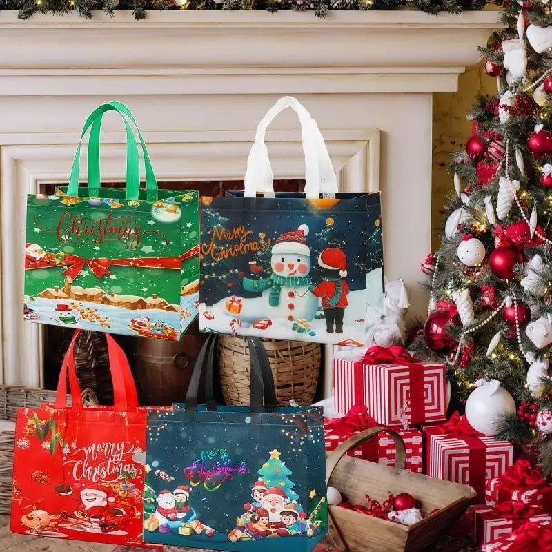 🔥🎄 Christmas Gift Bags Large Reusable Tote Bags