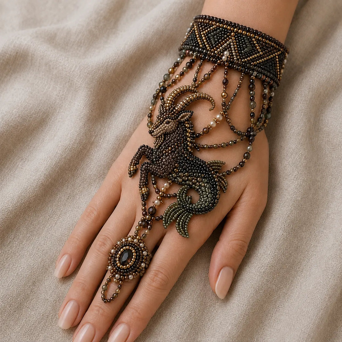 Zodiac DIY Beaded Hand Bracelet Kit – Create Your Celestial Wearable Art